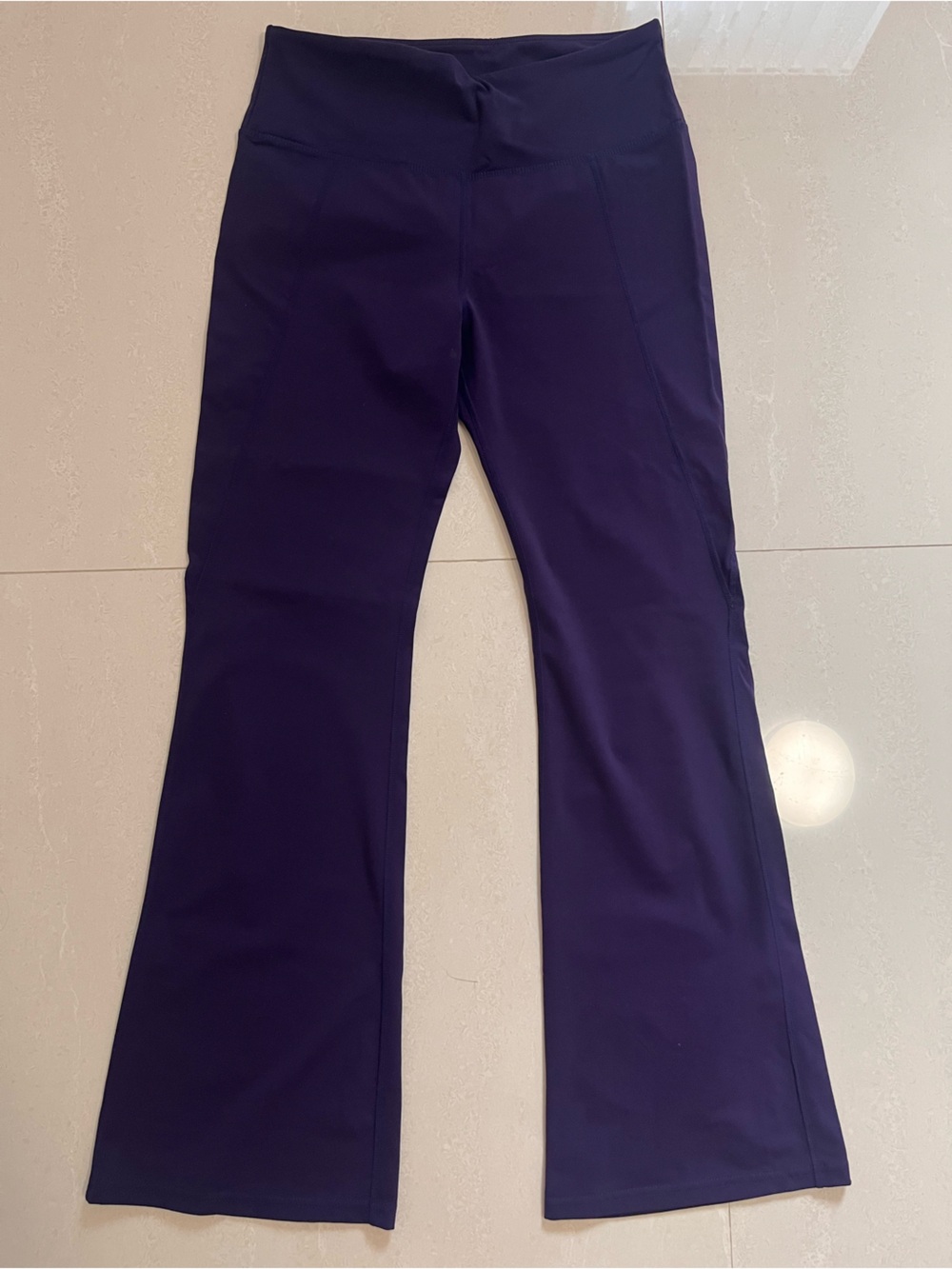 High-Rise Wide-Leg Pants in Deep Plum